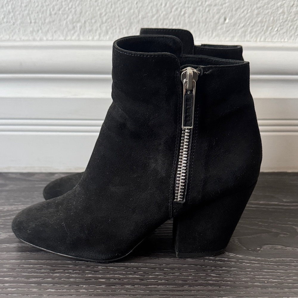 1. State Black Ankle Booties with Silver Zipper